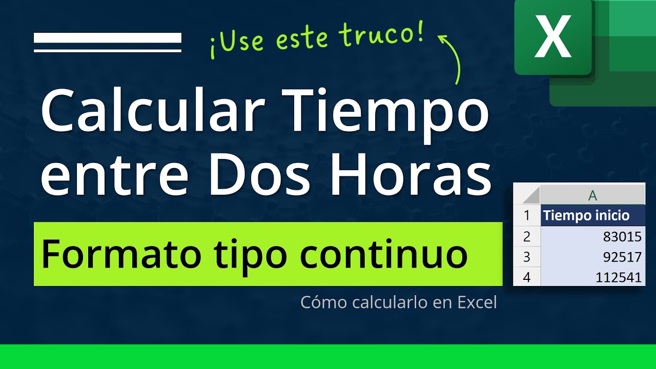 Cómo calcular el Tiempo Transcurrido entre Dos Horas con Formato Continuo en Excel