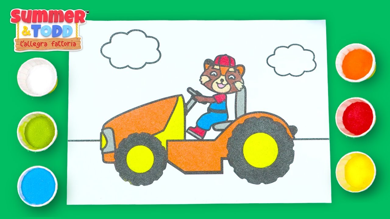 Summer & Todd | Coloriamo il Trattore con la Sabbia! 🚜🌾👨‍🌾 | Attività creative per Bambini