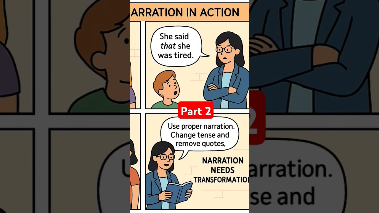 #NarrationComicStrip #GrammarInAction #EnglishLearningFun #DirectToIndirect #LearnWithComics
