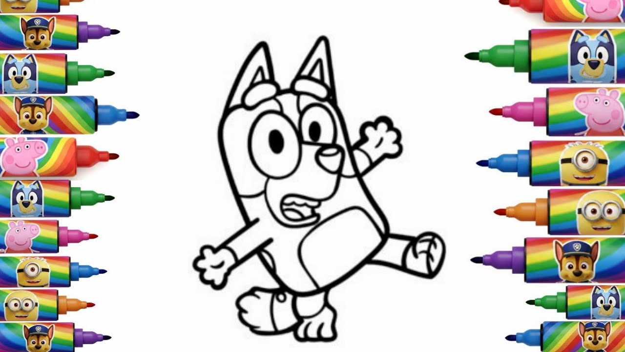 Рисунок Блюи для детей 💙⭐ | Рисунок мультяшных персонажей