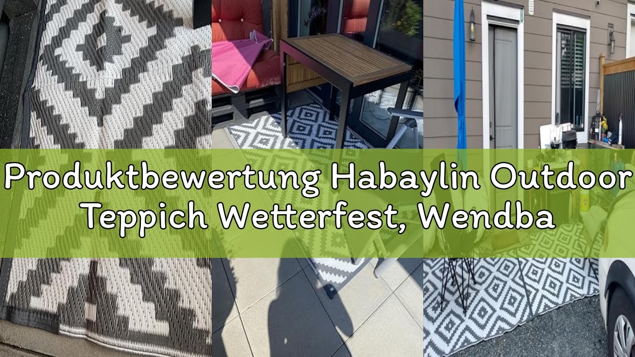 Produktbewertung Habaylin Outdoor Teppich Wetterfest, Wendbarer Balkon Teppich 120x180 cm, Leichtgew