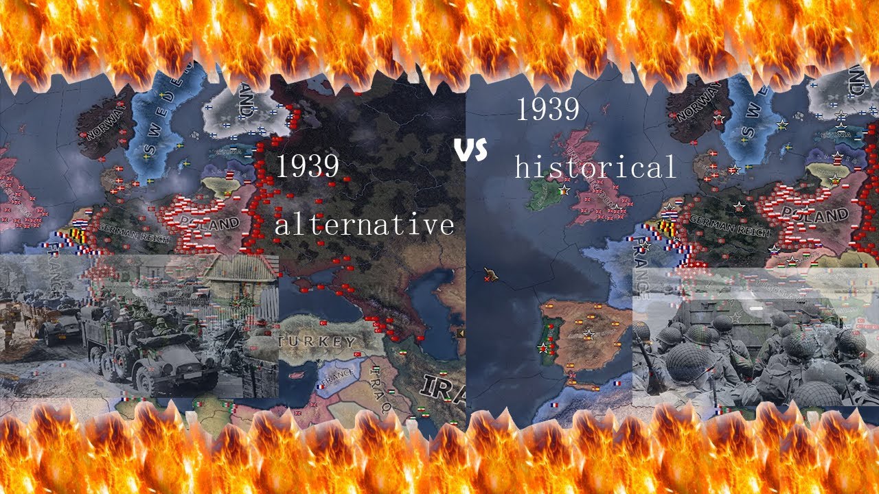 1939 non historical VS 1939 Historical [Hoi4 double timelapse, AI only]