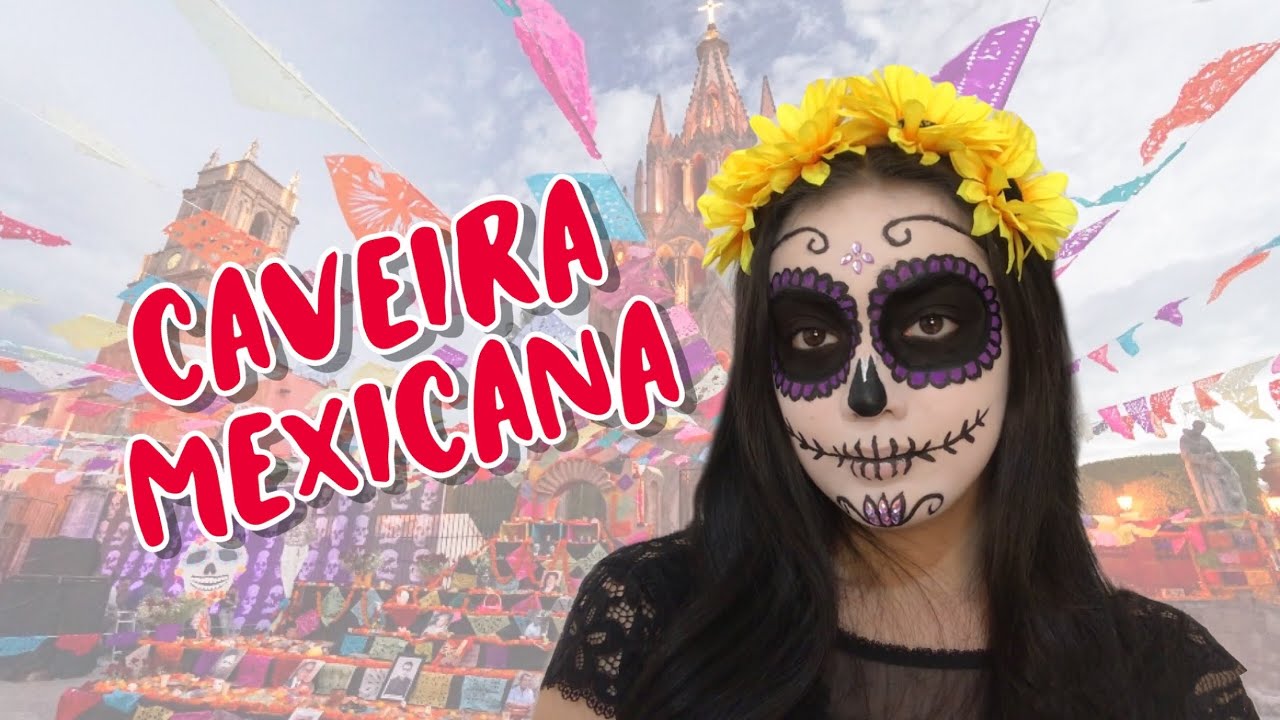 Maquiagem CAVEIRA MEXICANA fácil #Halloween2019