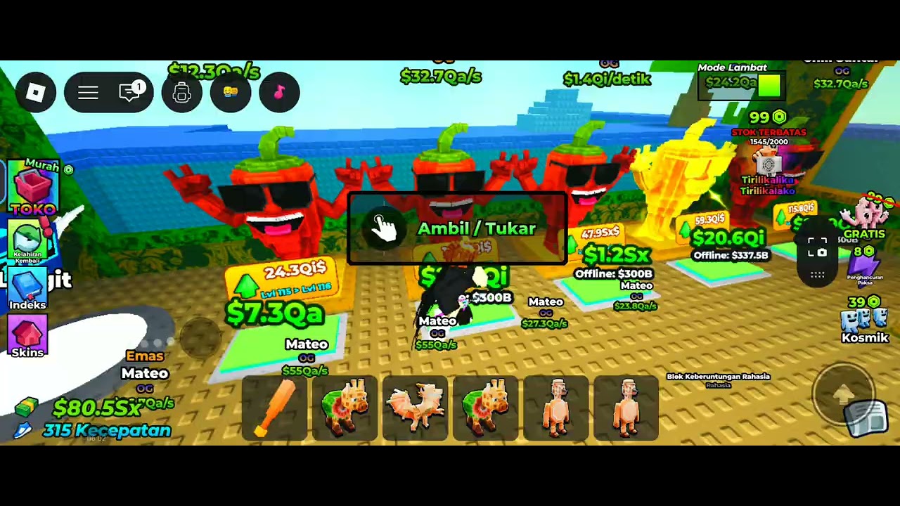 lagi main roblox / pukul brainrot