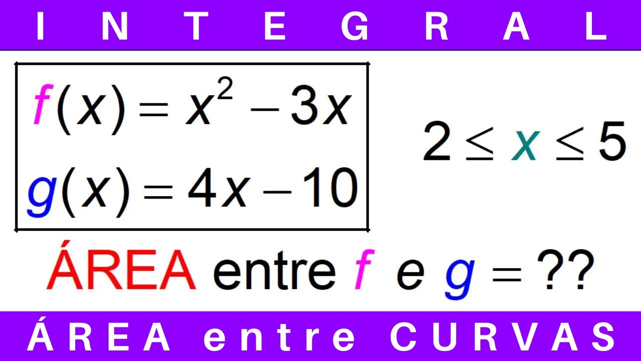 CÁLCULO 🔆 ÁREA entre CURVAS com INTEGRAL #exercícios #cálculo1 #cálculo2