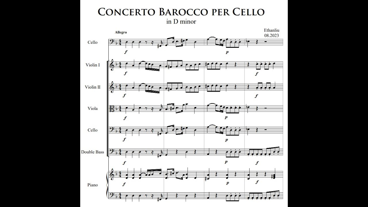 Concerto Barocco per Cello in D minor