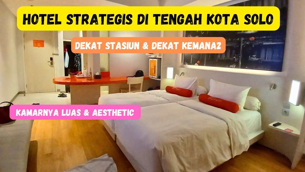 Kamarnya luas & aesthetic 😍 | hotel murah dekat stasiun purwosari | review hotel harris solo