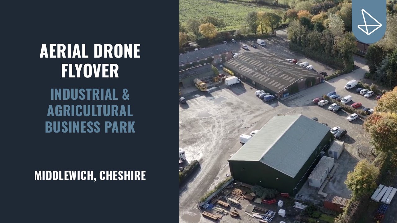 Aerial Drone Flyover | Industrial & Agricultural Business Park | Middlewich, Cheshire
