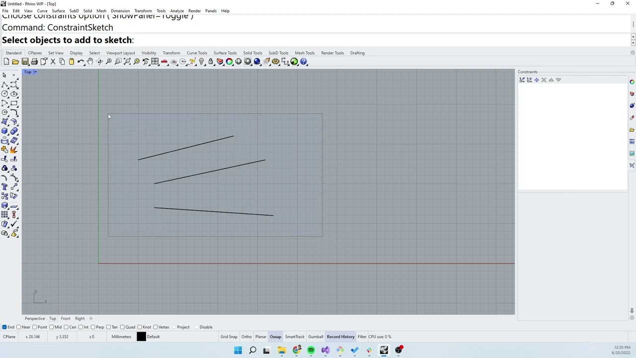 Rhino WIP Constraints Sketch