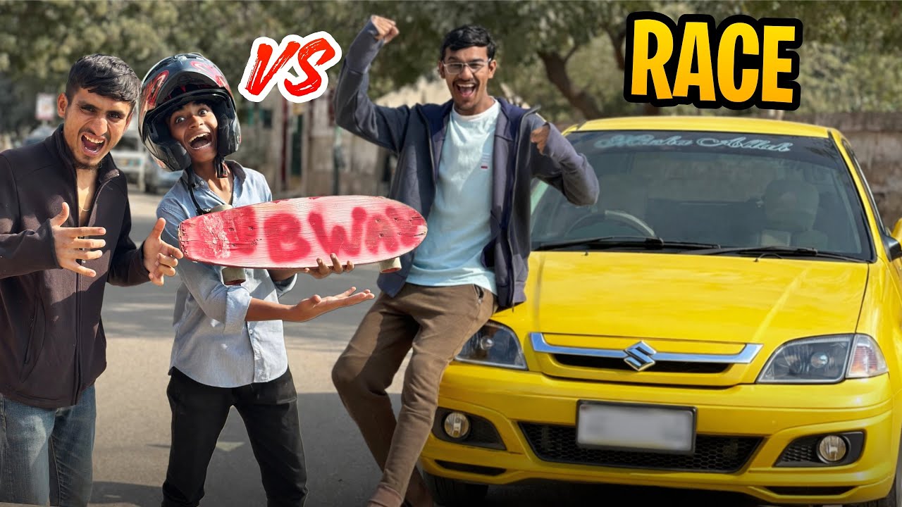 MY MODIFIED CAR VS SKATEBOARD 😱 | DRAG RACE CHALLENGE🚗 | OSAIREEM KHAN VLOGS | 