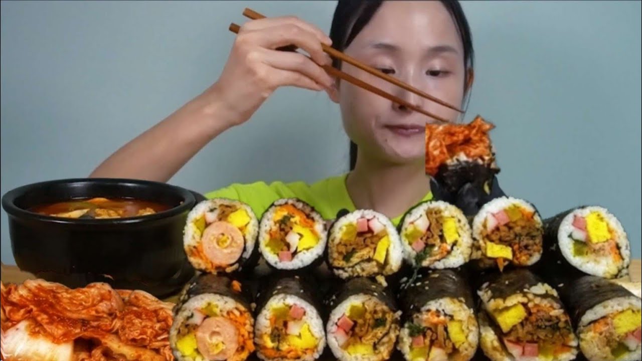 참치, 소불고기, 스팸, 유부, 치즈, 왕소세지 통김밥 순두부찌개 먹방
