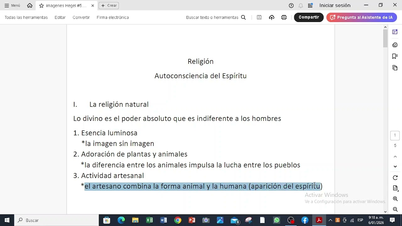 Las dos últimas secciones de la fenomenología del espíritu: la religión y el saber absoluto