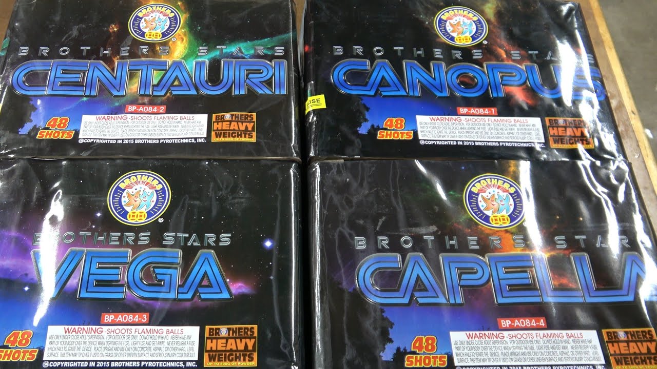 Stars 1/4 assortment of 48 shot 500g cakes by Brothers