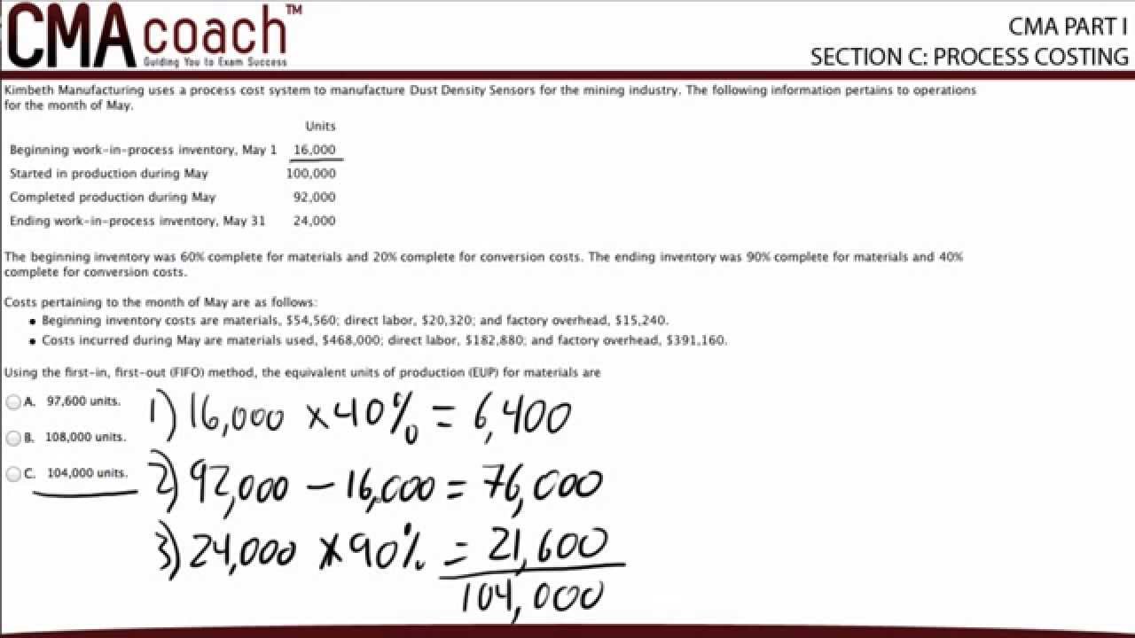 CMA Exam Part-One: Process Costing - FIFO