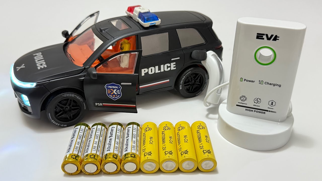Unboxing New Energy RC Police Car, Spider Man Spray Roadster, RC Transport Truck, 3D Gear School Bus