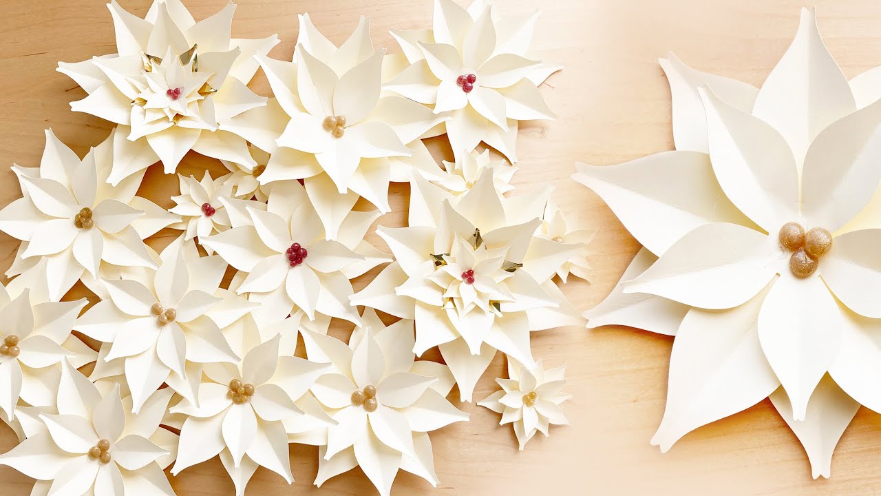 Paper Flower Christmas | Gold Paper Poinsettias | Paper Flower Tutorial | PaperLuv