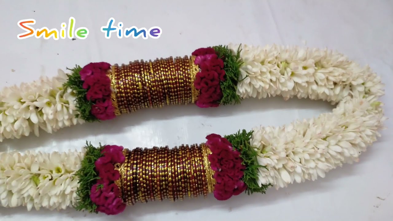 bangale garland வளைகாப்பு வளையல் மாலை நீங்களும் செய்யலாம் valaigappu valayal maalai garland
