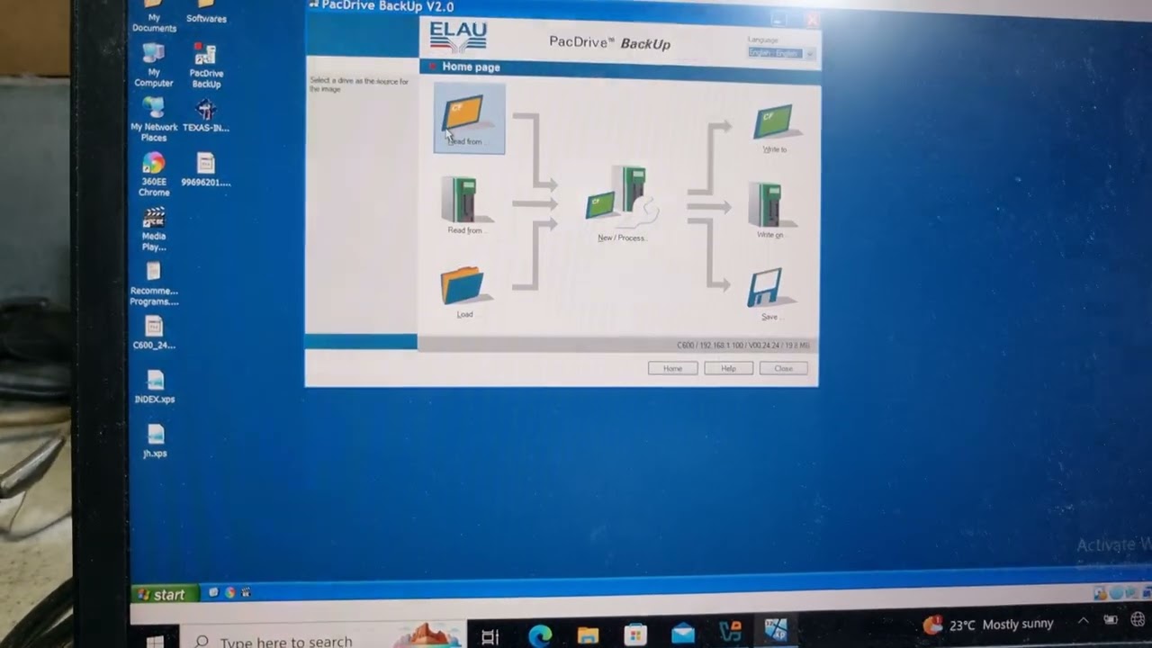 Elau C400 / C600 Download program (Laptop to Elau) using 