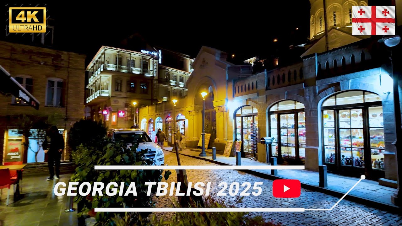 【4K】Walking Tour in Night Tbilisi, Georgia | Metekhi Bridge 2025 #tbilisi #georgia