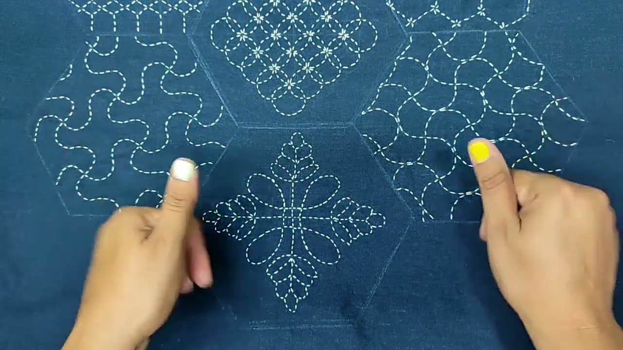 Bordado Sashiko-como hacer una plantilla con diseños ya hechos #bordadosashiko #bordadojapones