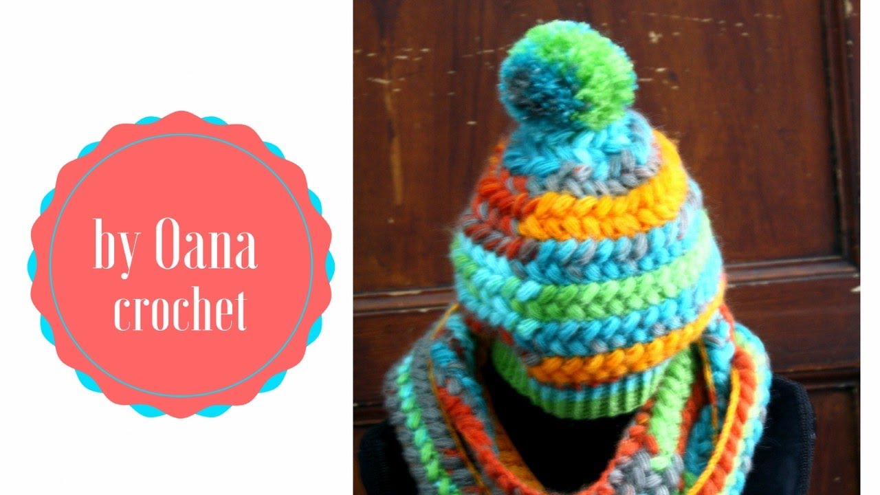 Cappello & sciarpa puff intrecciato-by Oana
