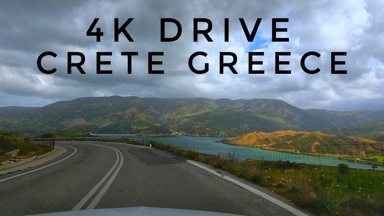 4K Driving Rethymno to Reservoir Potamon | Crete Greece 2024