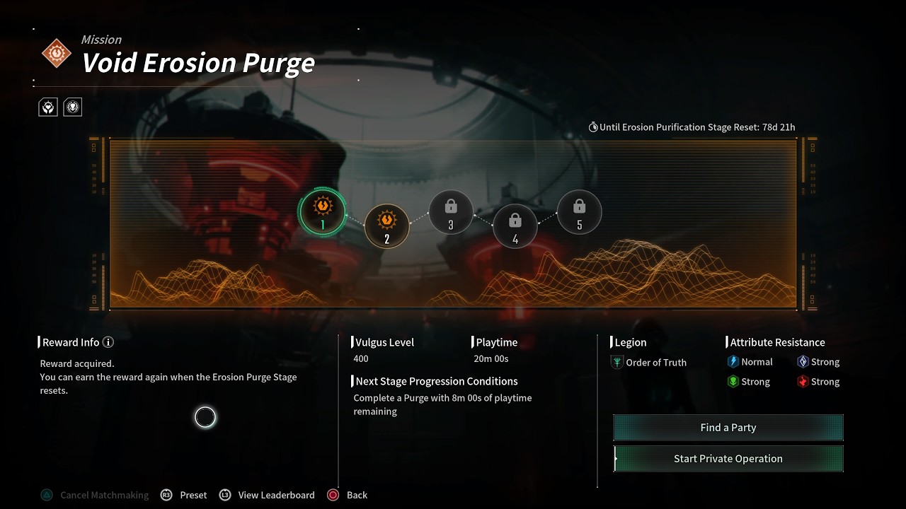 [PS5]TFD S3 E3 - Void Erosion: Stage 1 Challenge Mission - Dia - Solo - P309