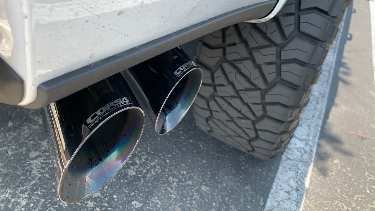 Corsa Sport Exhaust Black Tips on 2018 Ford F150 5.0 V8