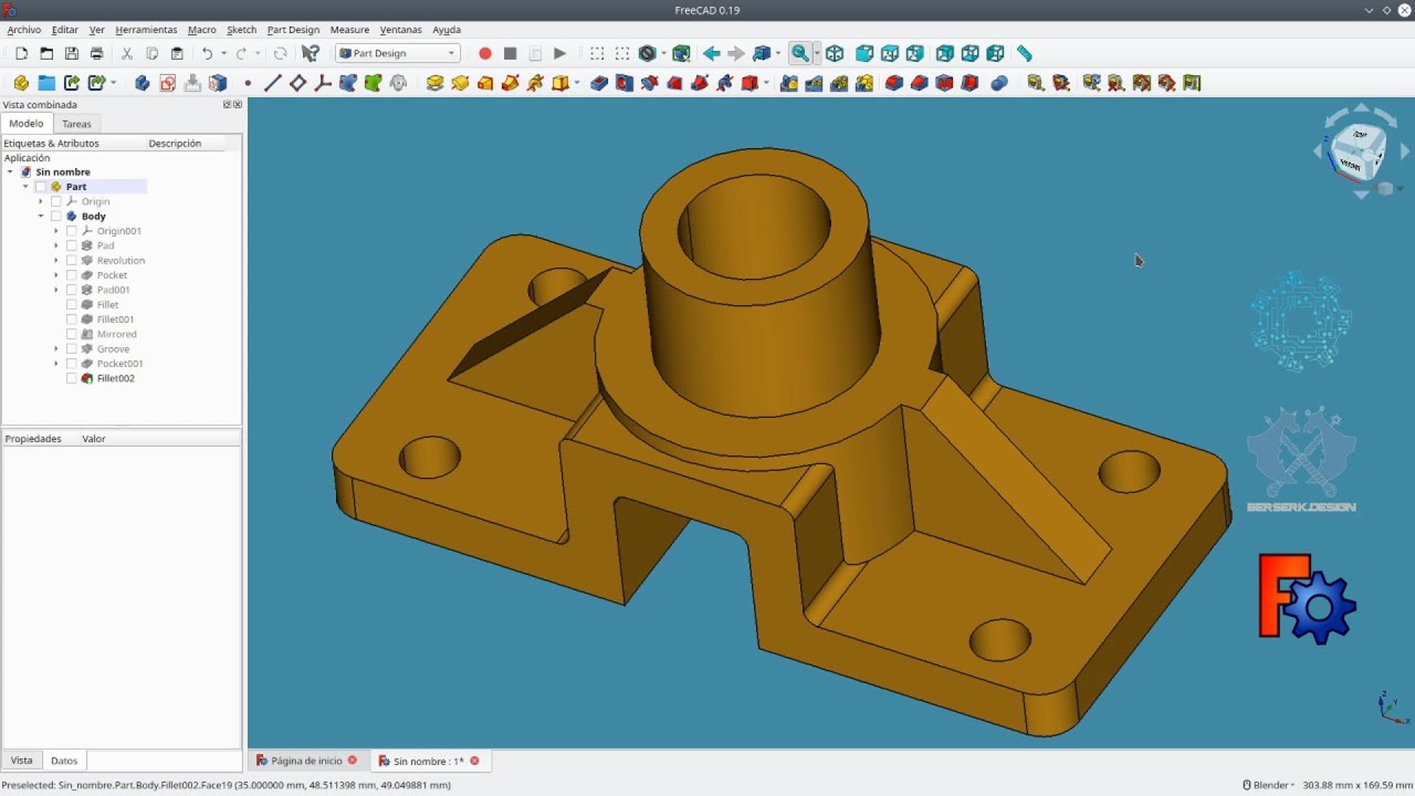 FreeCAD 0.19 Curso 2021 - Tutorial 001