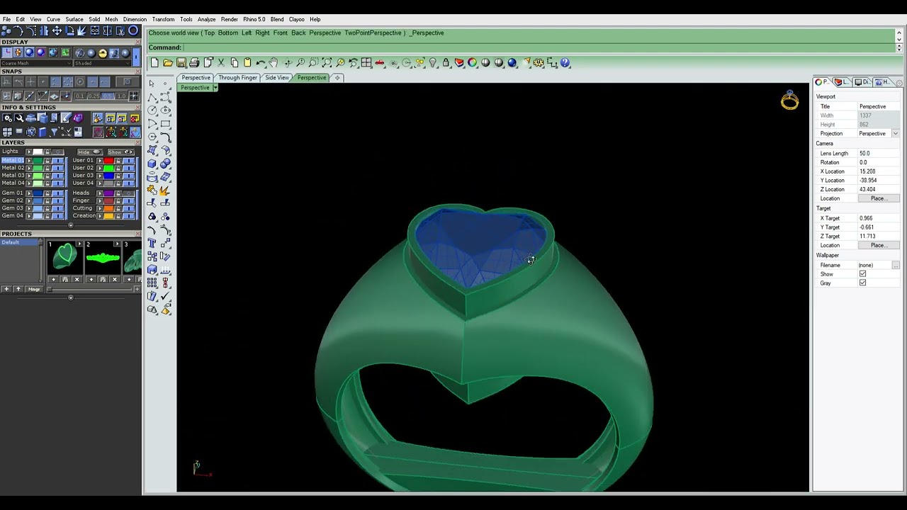 Heart Shape Signet Ring/Jewelry CAD#01