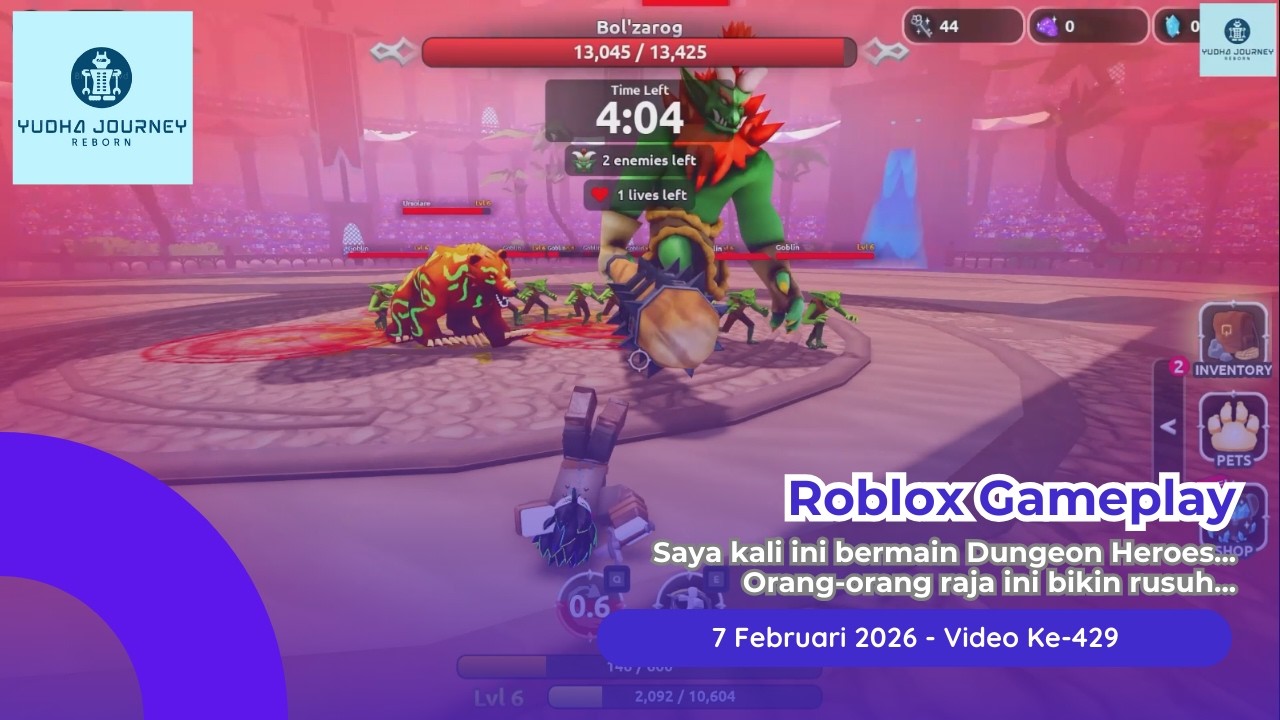 SAYA KALI INI BERMAIN DUNGEON HEROES, ORANG-ORANG BIKIN RUSUH - Roblox Indonesia