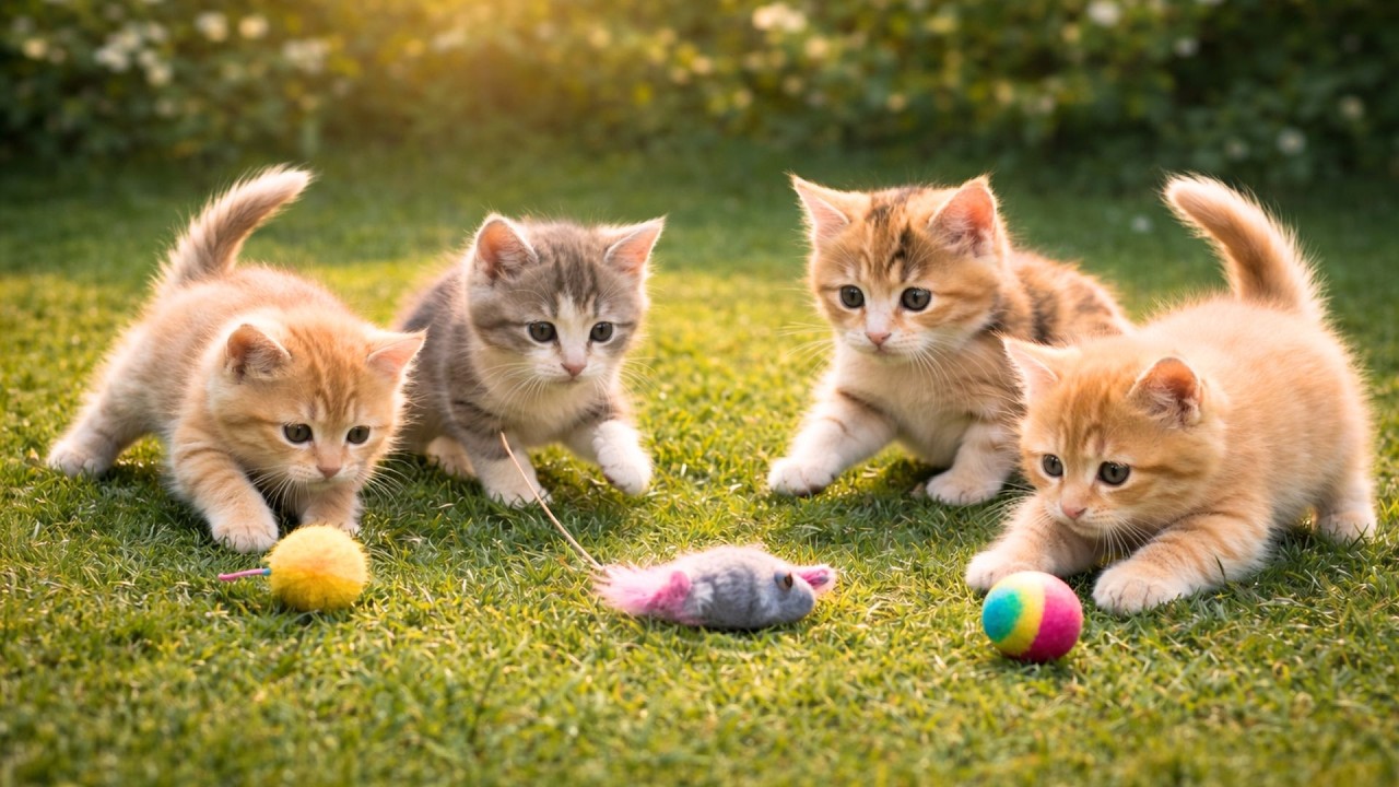 🐱🌿 M&egrave;o con đ&aacute;ng y&ecirc;u rượt đuổi ngo&agrave;i vườn | Calming Cat Sounds 🐾 | Peaceful Kittens Playing 4K
