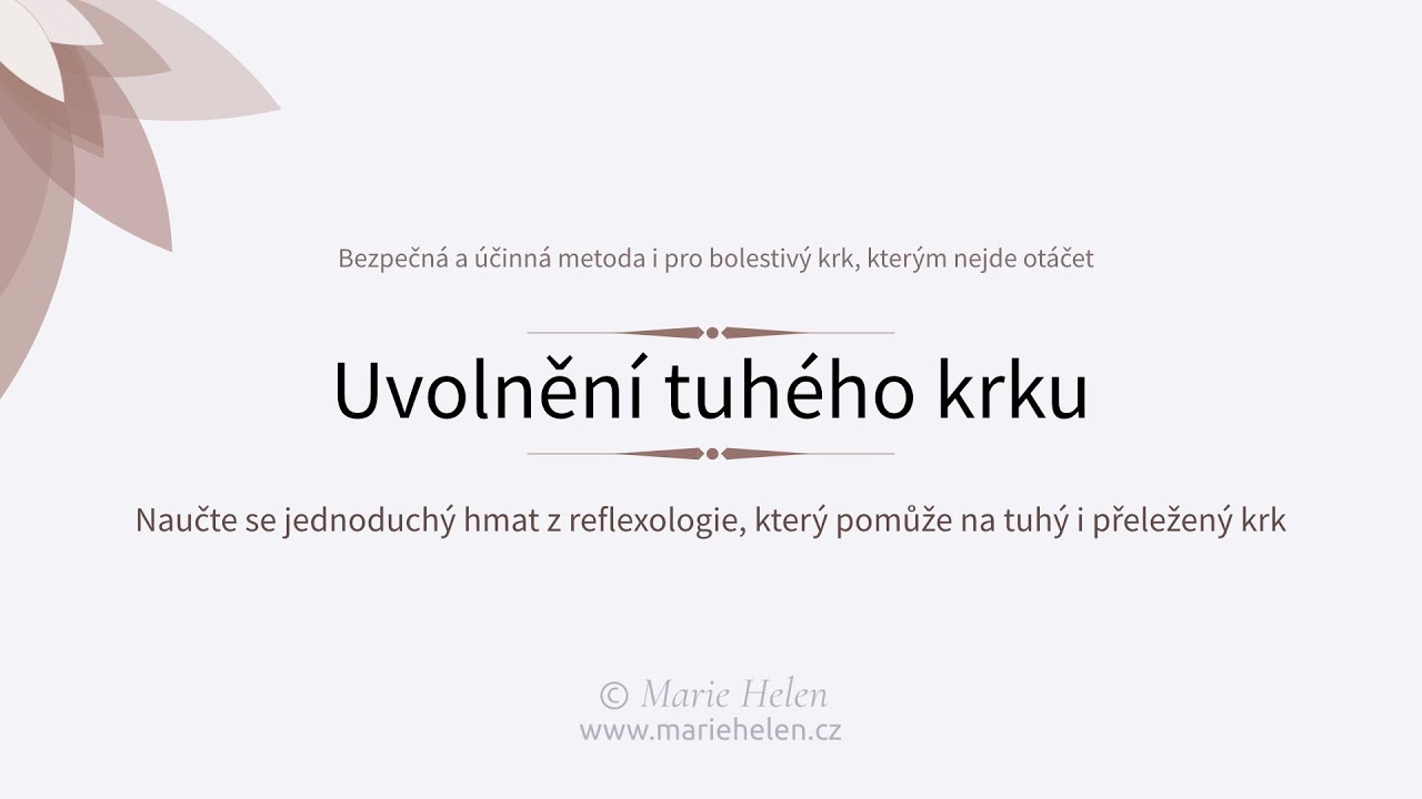 Jednoduchý hmat, který uvolní tuhý a přeležený krk 🌿