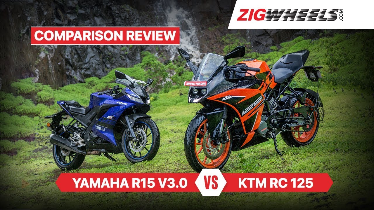 KTM RC 125 vs Yamaha YZF-R15 V3.0 | Comparison Review | ZigWheels.com
