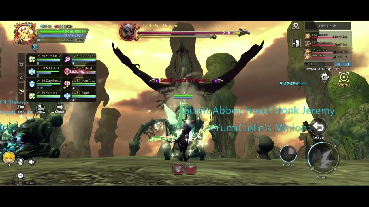 [Dragon Nest M: Classic] Sea Dragon Nest Hardcore Full run and Guide!