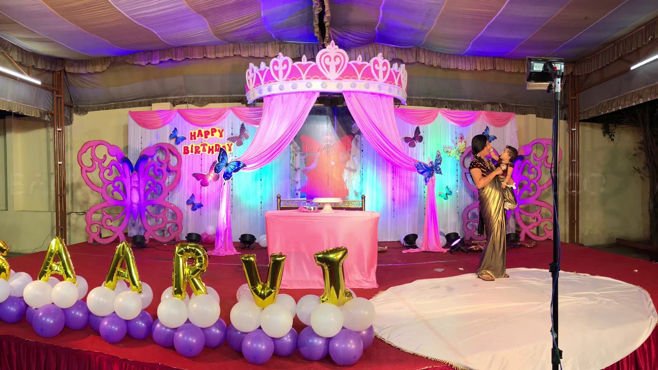 Beautiful Crown and Butterflies decoration for Birthday Party By Svm Events