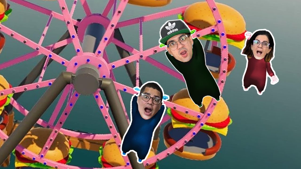 A FAMÍLIA TODA VIROU BONECO DE MASSA NA RODA GIGANTE! Quem cair perde!! - Gang Beasts