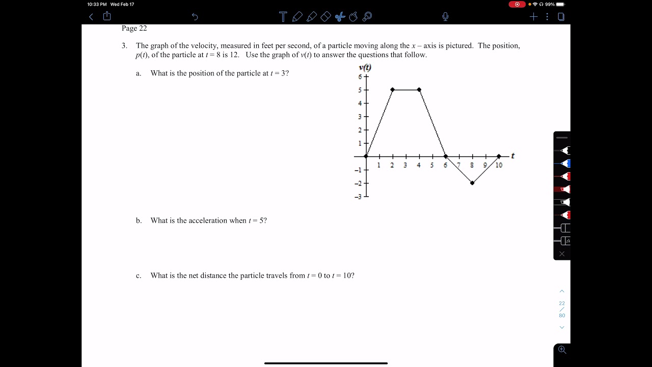 AP Calculus AB Notes 6.5 Fundamental Theorem of Calculus & Particle Motion Graphically (3 of 4)