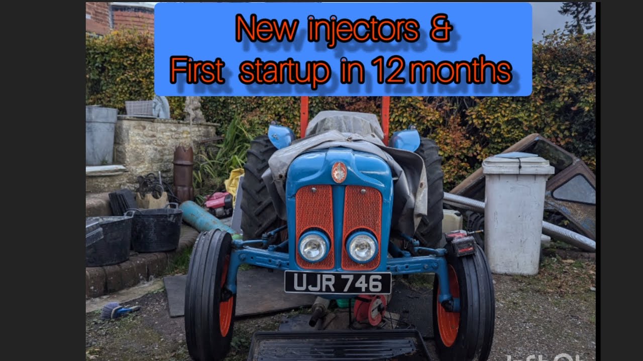 1962 Fordson Dexta Service //part 6// New injectors,first start & road light wiring.