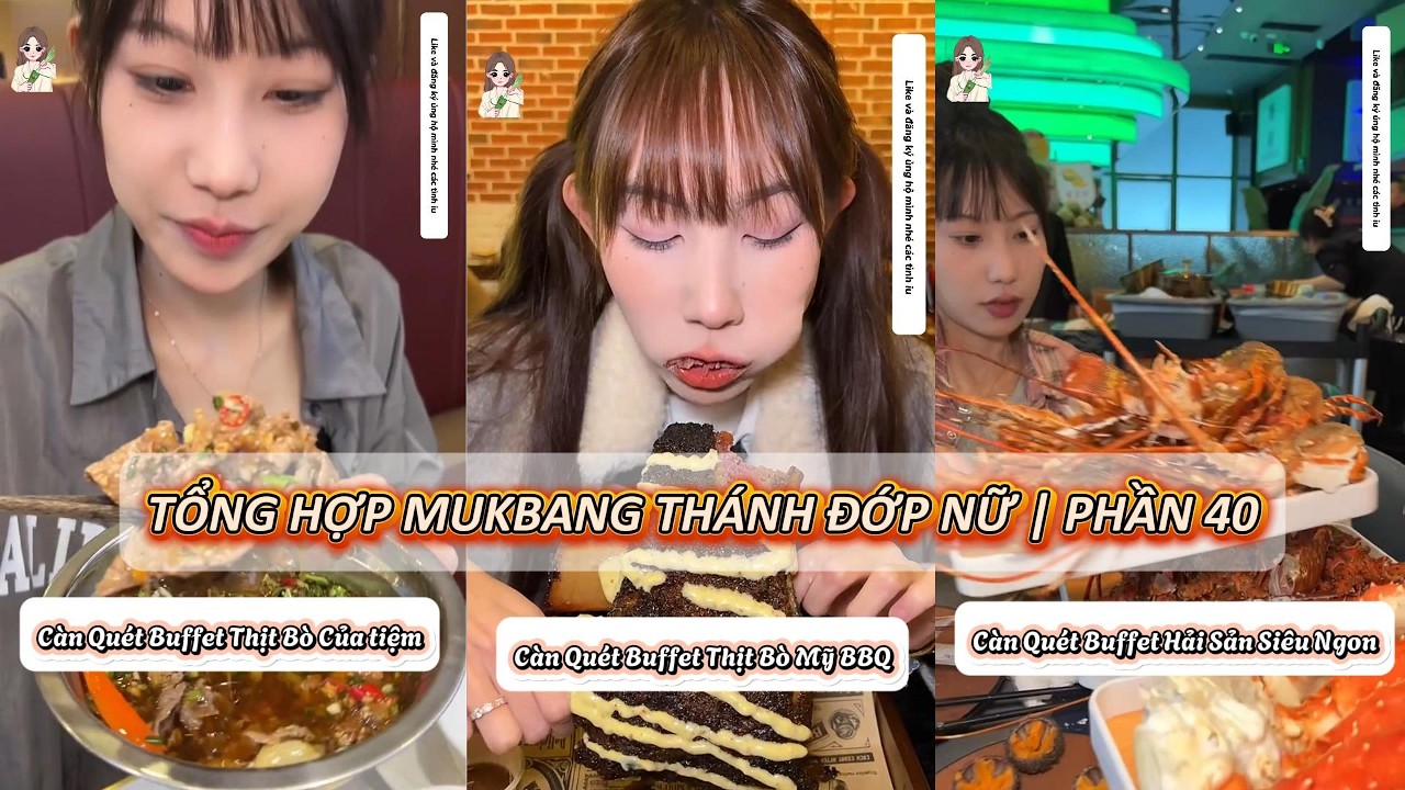 Tổng hợp - Th&aacute;nh Đớp Nữ Thử Th&aacute;ch Mukbang Tất Cả C&aacute;c M&oacute;n Ngon | Phần 40