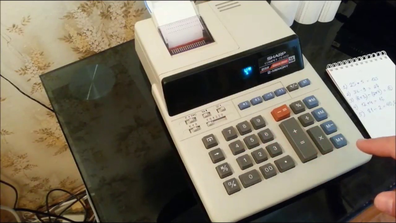 calculator SHARP COMPET CS 4632 ribbon print, 1984