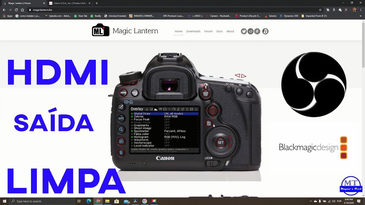 DSLR HDMI saída limpa / Sua Câmera como WebCam