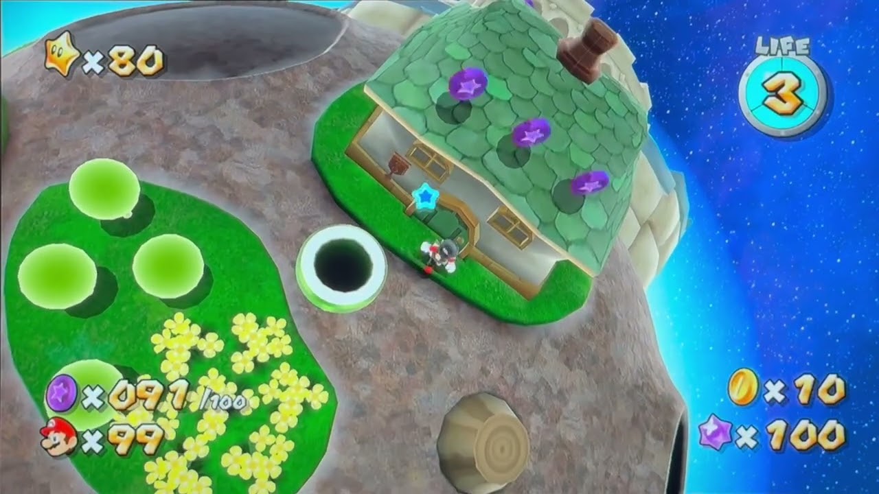 Baseball Man Plays Super Mario Galaxy Exploring Gateway Galaxy and Boo's Boneyard Galaxy