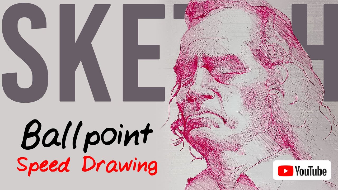 How to draw portrait using ball pen