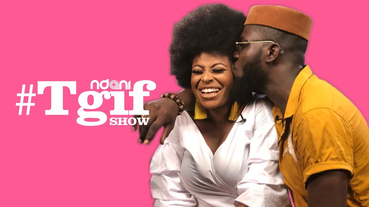 Ronke Raji and her beau, Arthur Adeola on the NdaniTGIFShow