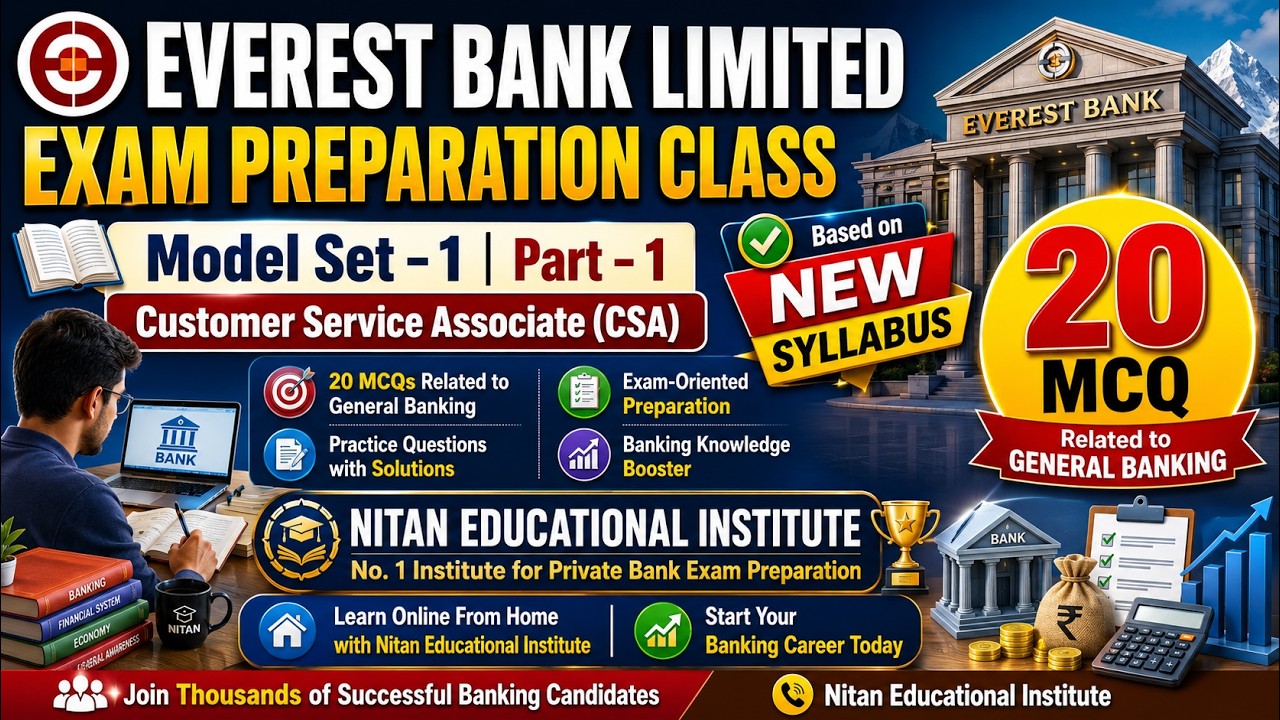 Everest Bank Limited CSA Exam Preparation | Model Set-1  | Part-1 | General Banking | New Syllabus