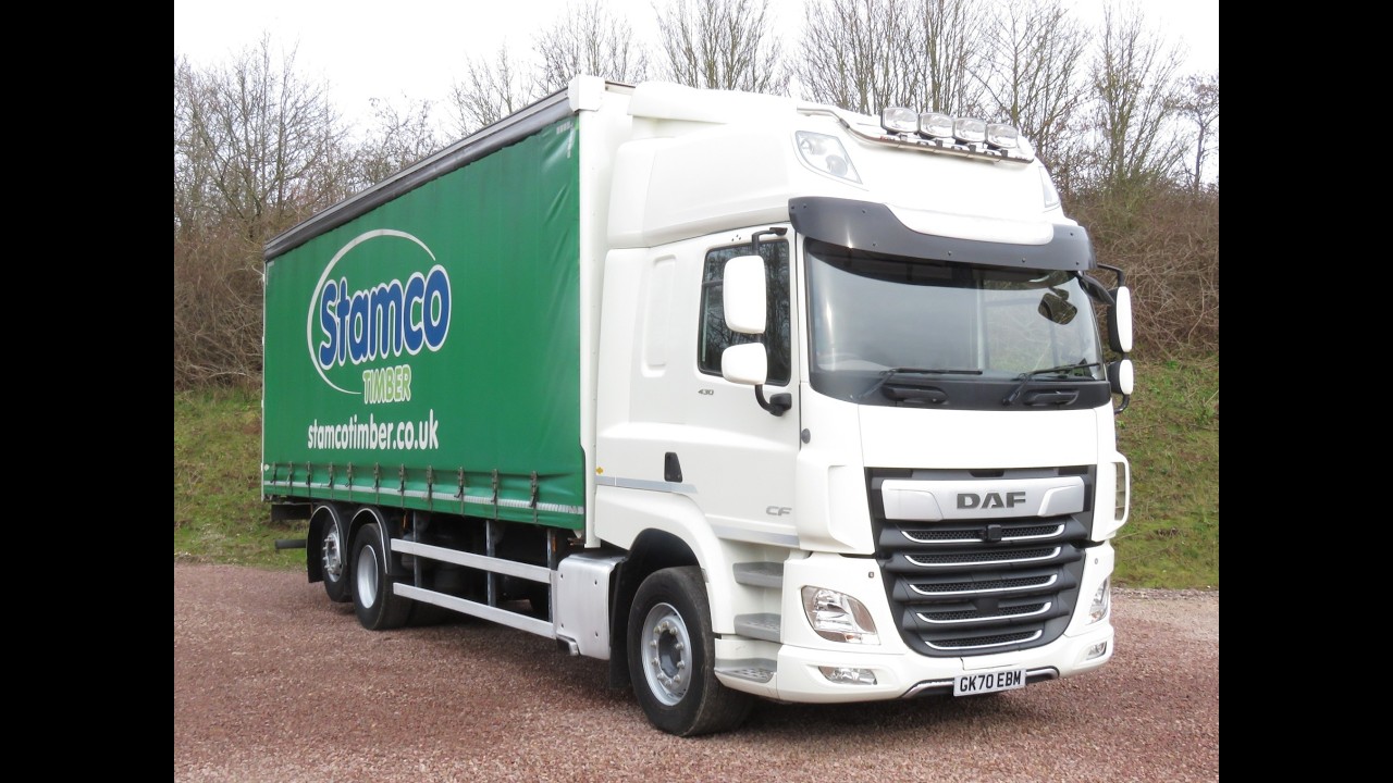 2020 70 DAF CF 430 Space Cab Euro 6 - 6x2 Rear Lift 26/44 Ton Drawbar Curtainsider GK70EBM