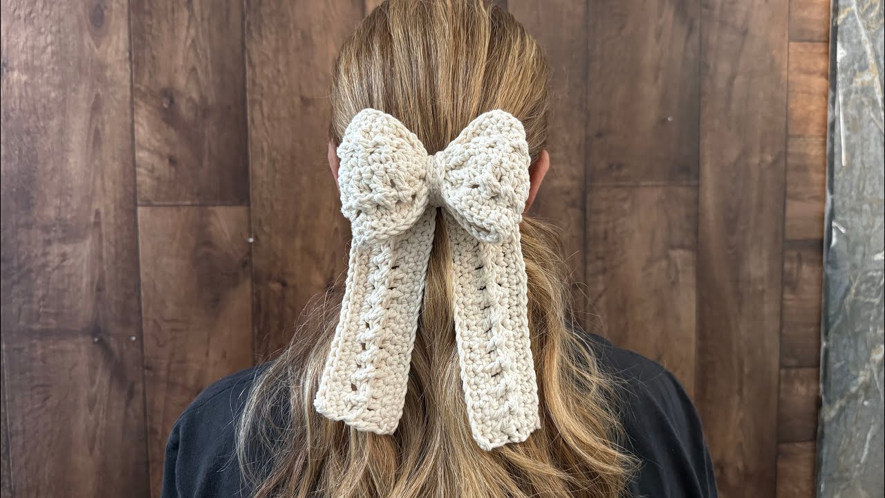 Como fazer um laço lindo de crochê para o cabelo !