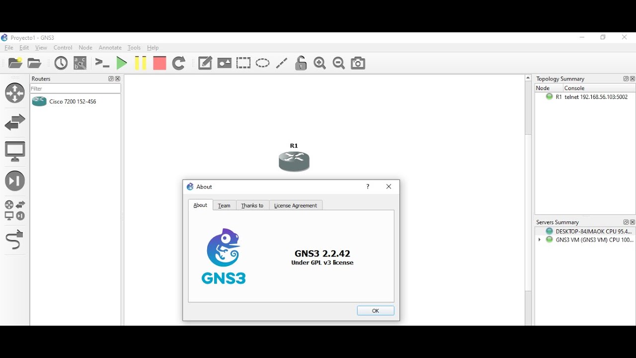 Instalar Router 7200 en GNS3 2.2.42
