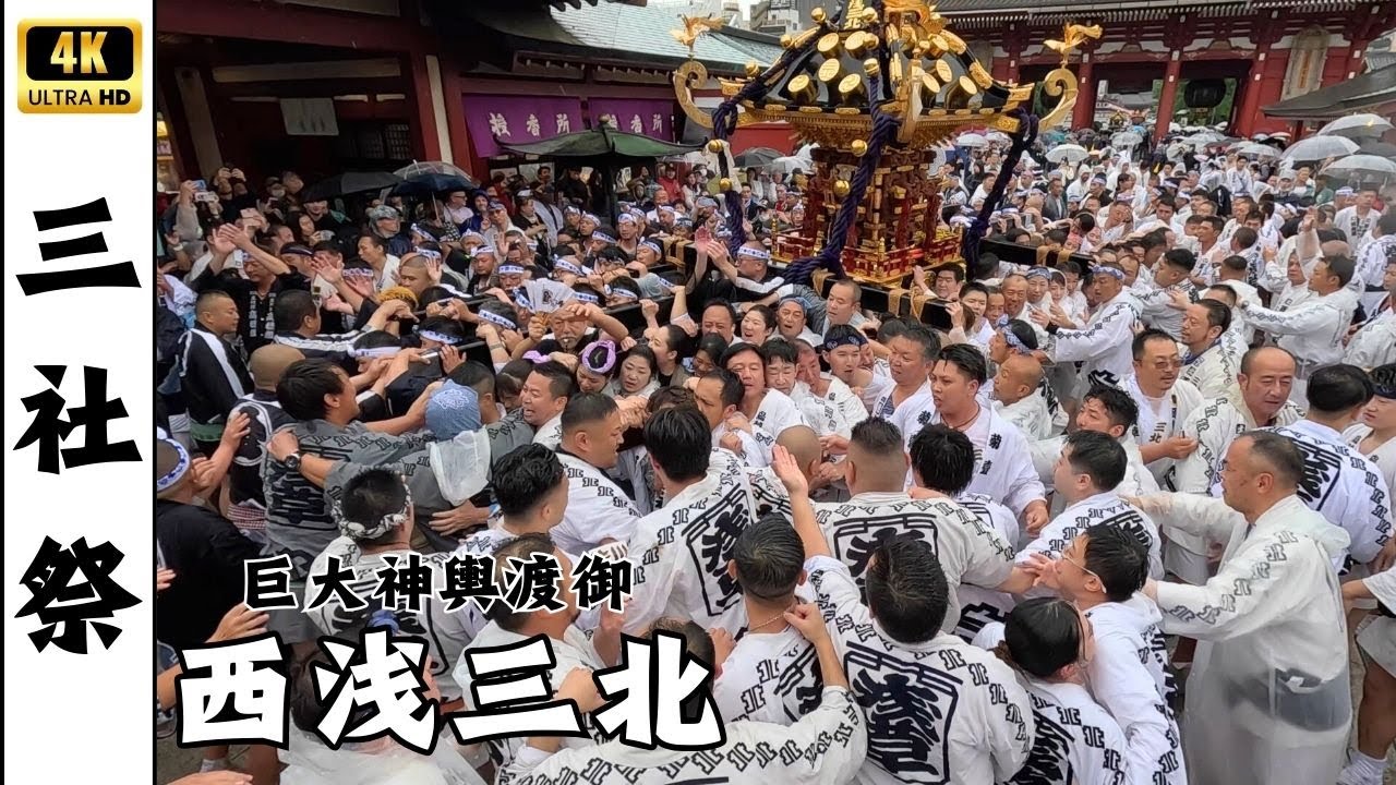 【三社祭2025】浅草寺の空気が一気に変わる西浅三北の巨大神輿！～丸金　高橋組～